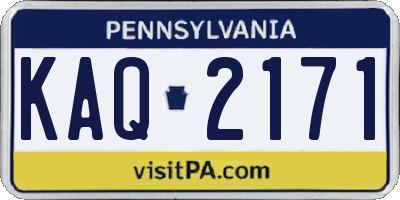 PA license plate KAQ2171