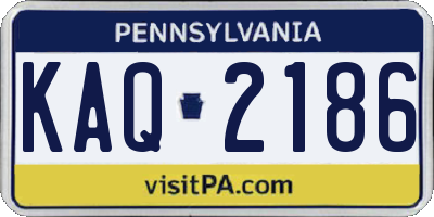 PA license plate KAQ2186