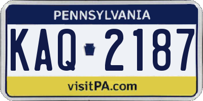 PA license plate KAQ2187