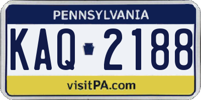 PA license plate KAQ2188