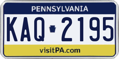 PA license plate KAQ2195