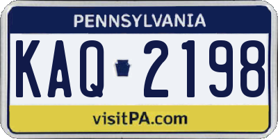 PA license plate KAQ2198