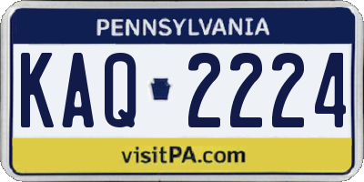 PA license plate KAQ2224