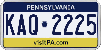 PA license plate KAQ2225
