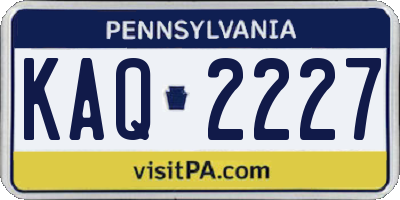 PA license plate KAQ2227