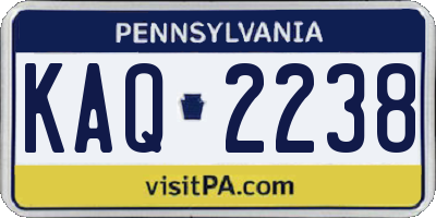 PA license plate KAQ2238