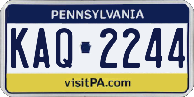 PA license plate KAQ2244