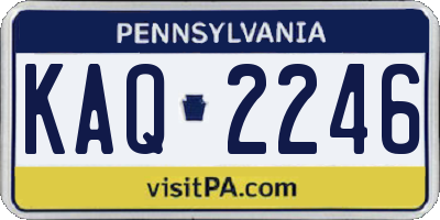 PA license plate KAQ2246