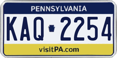 PA license plate KAQ2254