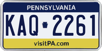 PA license plate KAQ2261