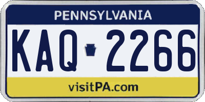 PA license plate KAQ2266