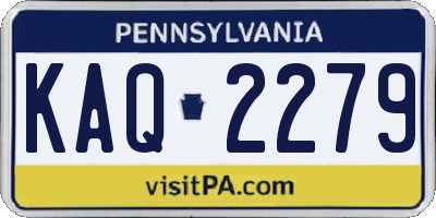 PA license plate KAQ2279