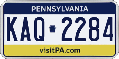 PA license plate KAQ2284