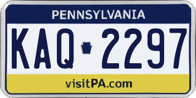 PA license plate KAQ2297