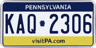 PA license plate KAQ2306