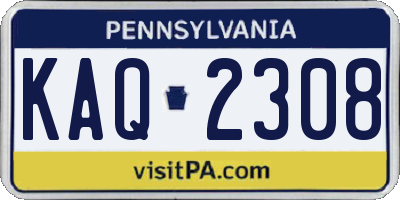 PA license plate KAQ2308