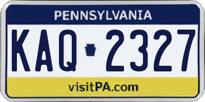 PA license plate KAQ2327