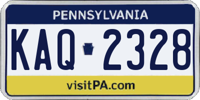 PA license plate KAQ2328