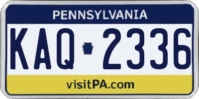 PA license plate KAQ2336