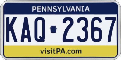 PA license plate KAQ2367