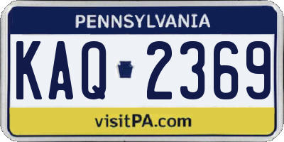 PA license plate KAQ2369