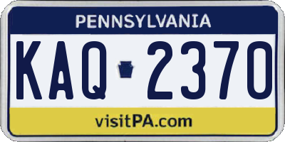 PA license plate KAQ2370