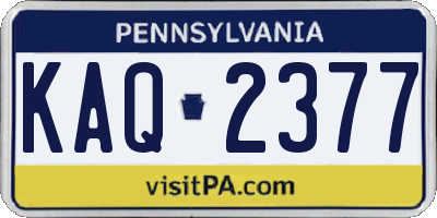 PA license plate KAQ2377
