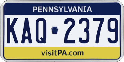 PA license plate KAQ2379