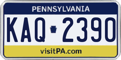 PA license plate KAQ2390