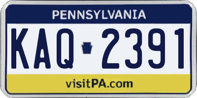 PA license plate KAQ2391