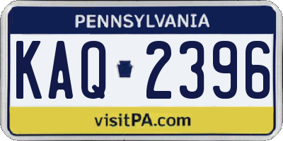 PA license plate KAQ2396