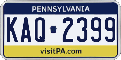 PA license plate KAQ2399