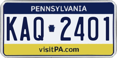 PA license plate KAQ2401