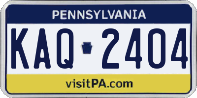 PA license plate KAQ2404