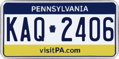 PA license plate KAQ2406
