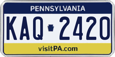 PA license plate KAQ2420