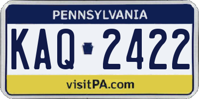 PA license plate KAQ2422