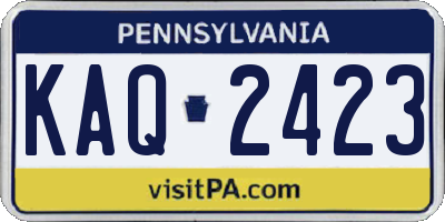 PA license plate KAQ2423