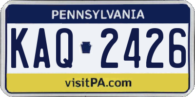 PA license plate KAQ2426