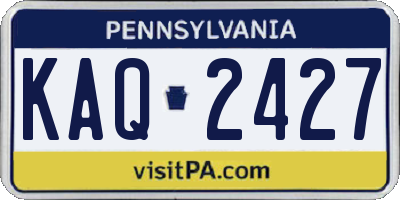 PA license plate KAQ2427