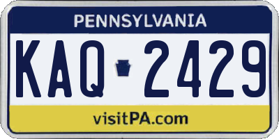 PA license plate KAQ2429