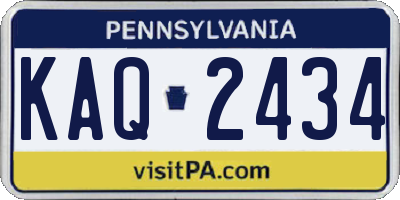 PA license plate KAQ2434