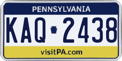 PA license plate KAQ2438