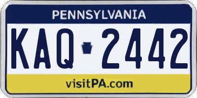 PA license plate KAQ2442