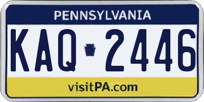PA license plate KAQ2446