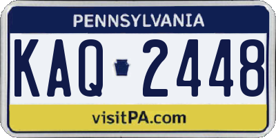 PA license plate KAQ2448