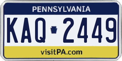 PA license plate KAQ2449