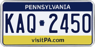 PA license plate KAQ2450