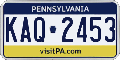PA license plate KAQ2453