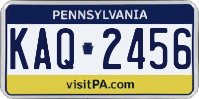 PA license plate KAQ2456